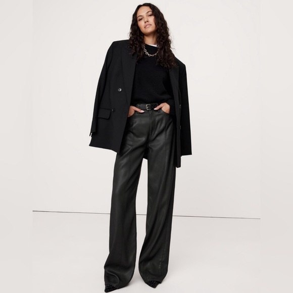 NWT! Banana Republic Black The Coated Denim Pintuck Jean - Multiple Sizes🔹 - Picture 1 of 4